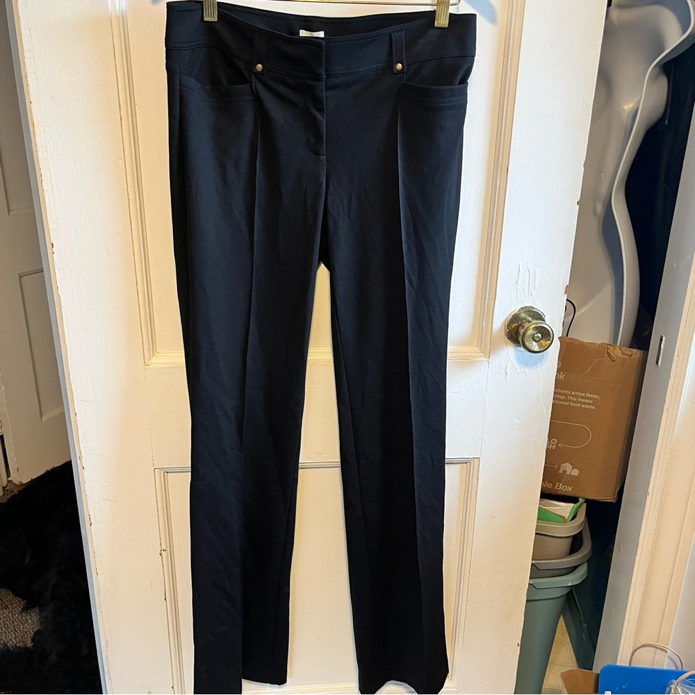 Cache Black Straight Leg Pants with front pleat NWT Size 10